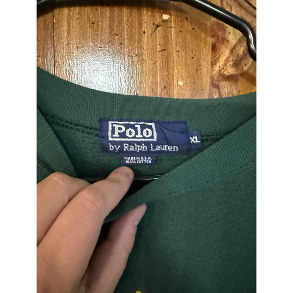 Vintage 90s Polo Ralph Lauren Embroidered Crest Logo Cotton Sweatshirt Sz XL - Picture 4 of 5